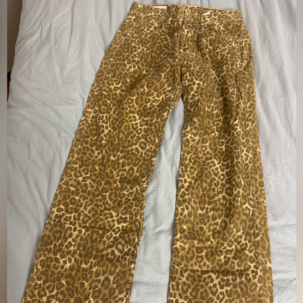Zara Beige and Brown Patterned Pants